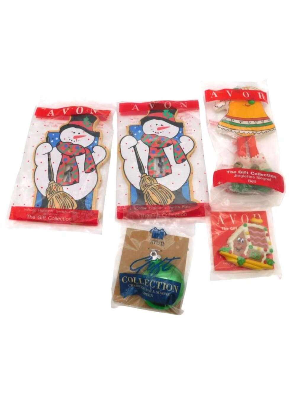 Avon Christmas Holiday Gift Collection Set Snowman Switch Plates Magnets SEALED